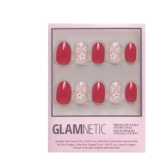Glamnetic Red Blossom Press-On Nails NEW - Picture 1 of 8